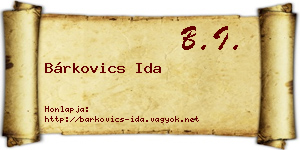 Bárkovics Ida névjegykártya