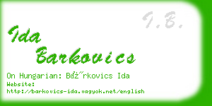 ida barkovics business card